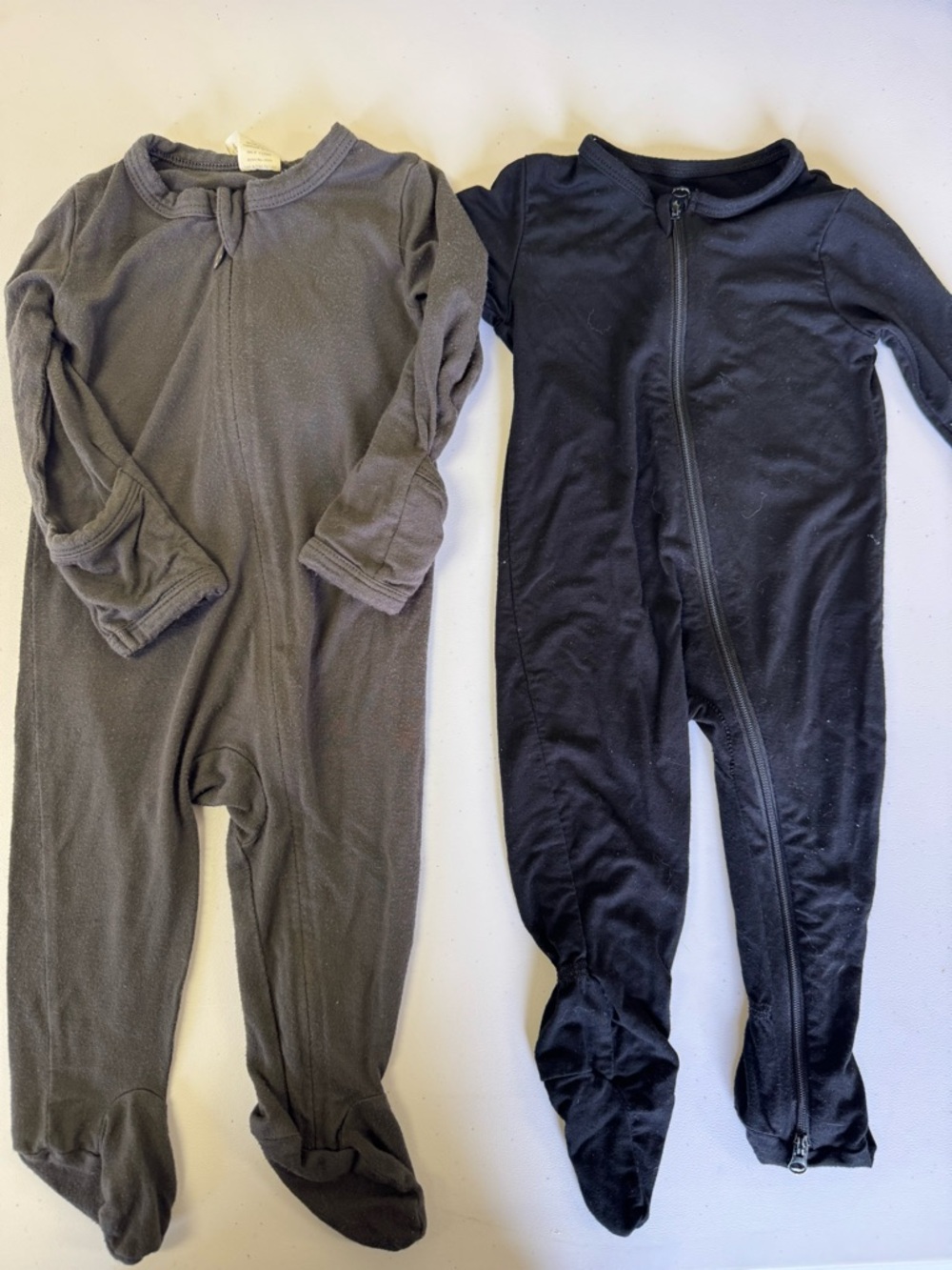 kate quinn Grey and Black Footed Pajama Set for Kids